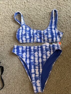 Full Tilt Tilly's Blue Tie-Dye Two-Piece Swim Bikini Set Sz M NWT